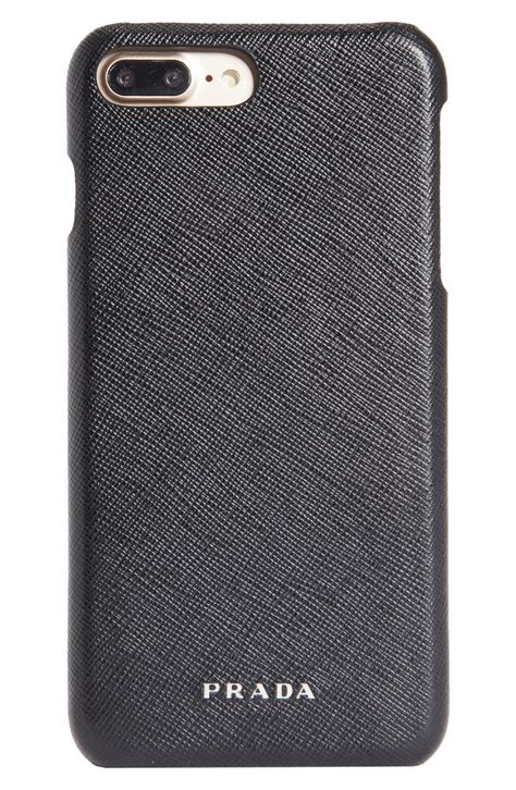 prada saffiano leather iphone 7 plus 8 plus phone case|Black Saffiano Leather Smartphone Case .